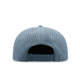 melin Hydro Coronado Brick snapback hat in Blue Stone Gum - detail view