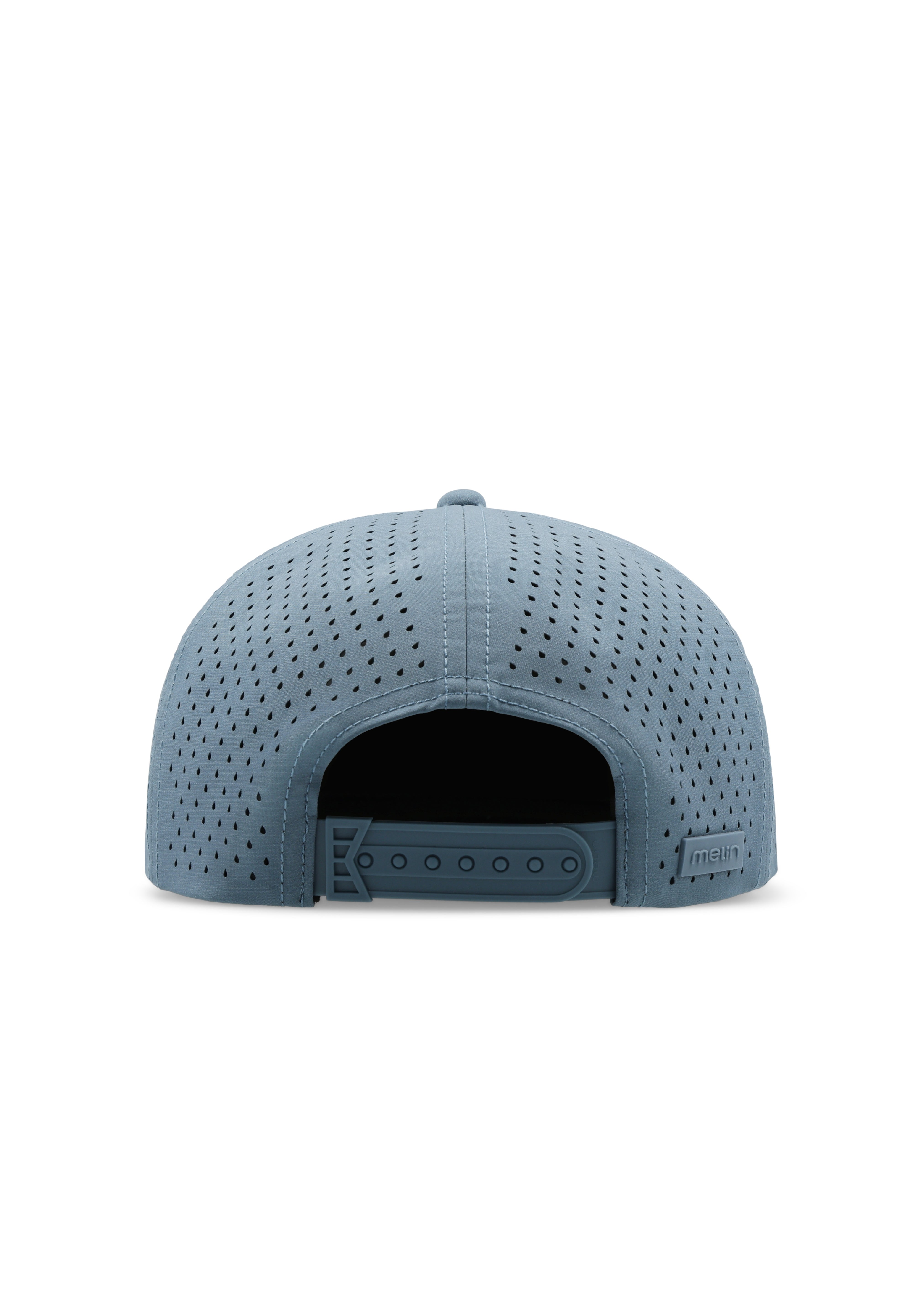 melin Hydro Coronado Brick snapback hat in Blue Stone Gum - detail view