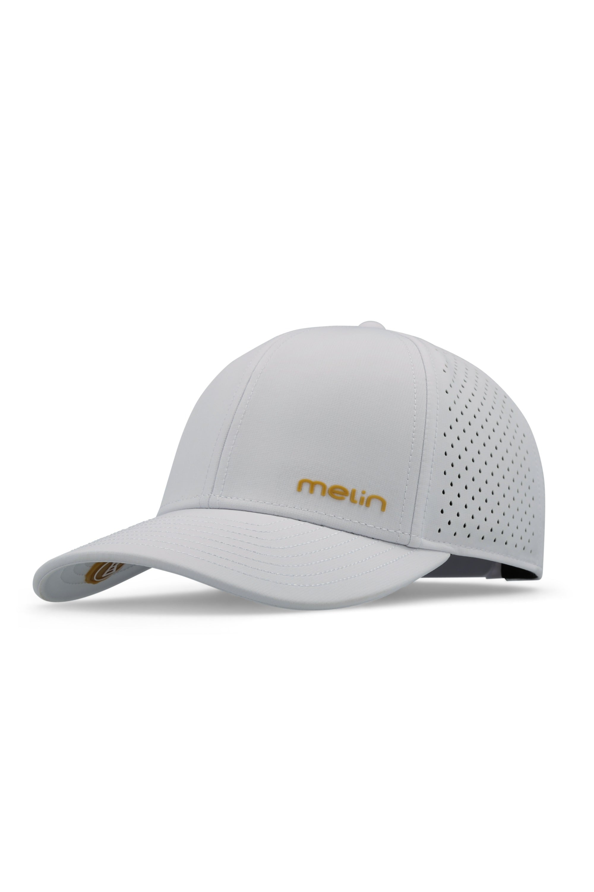 Melin Hydro Compass hat in White with gum undervisor, side view