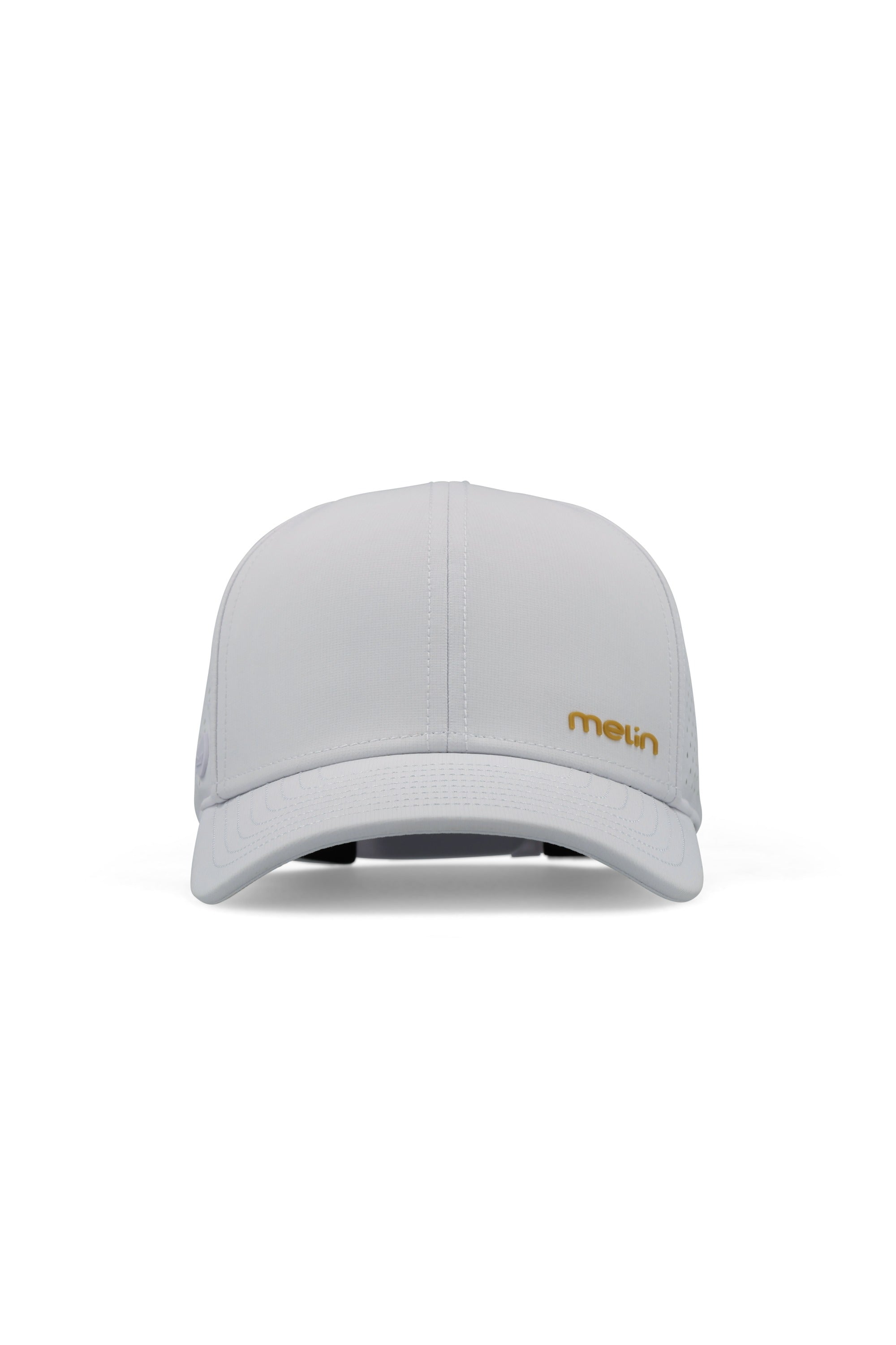 Melin Hydro Compass hat in White with gum undervisor, front view