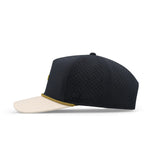 Melin Hydro Odysea Rope snapback in Yellow Jacket, side view with yellow rope brim detail