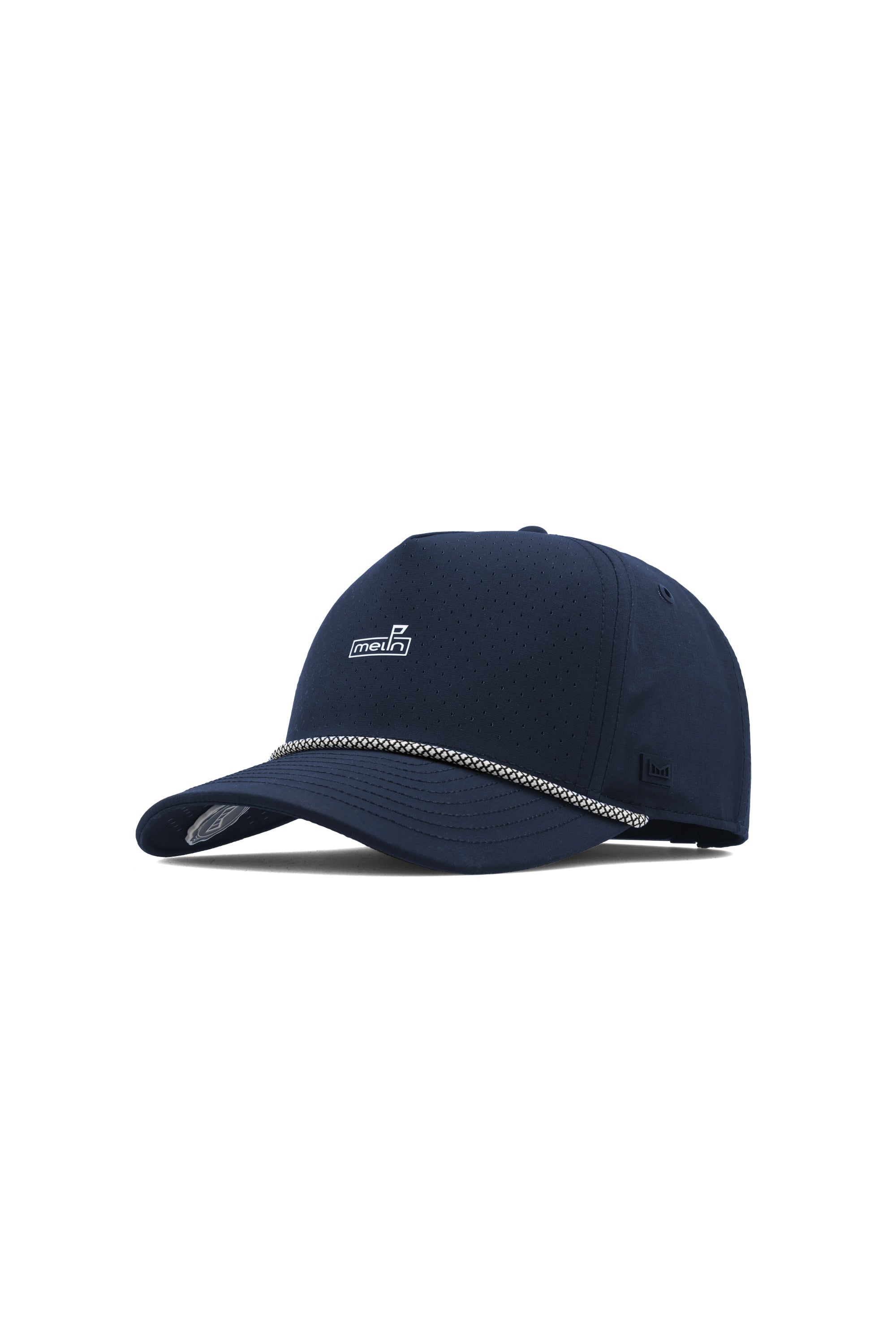 Melin Odysea Rope Links Hydro MagnaLink golf hat in navy, angled view