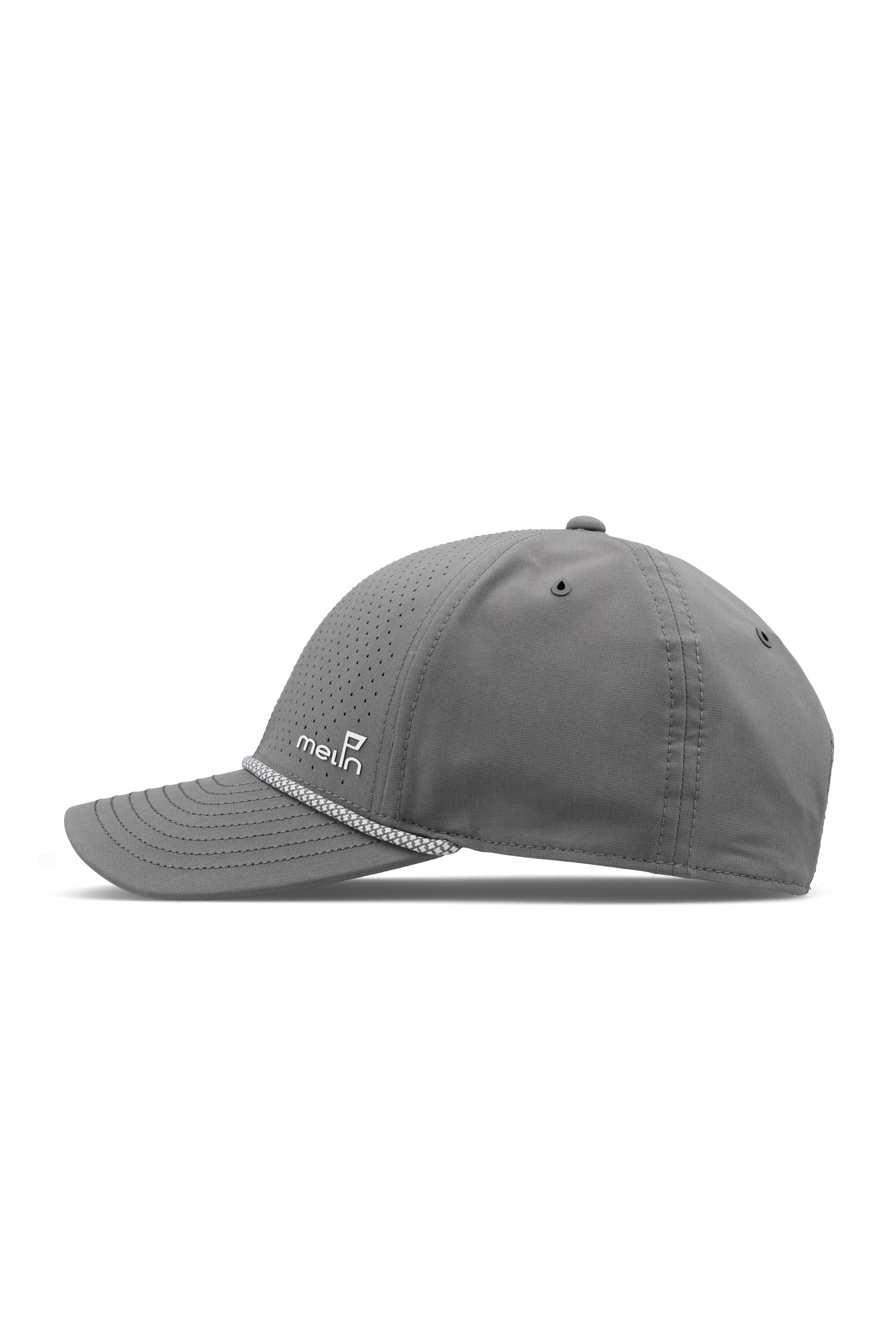Melin Hydro Compass Links w/MagnaLink hat in Grey, angled view