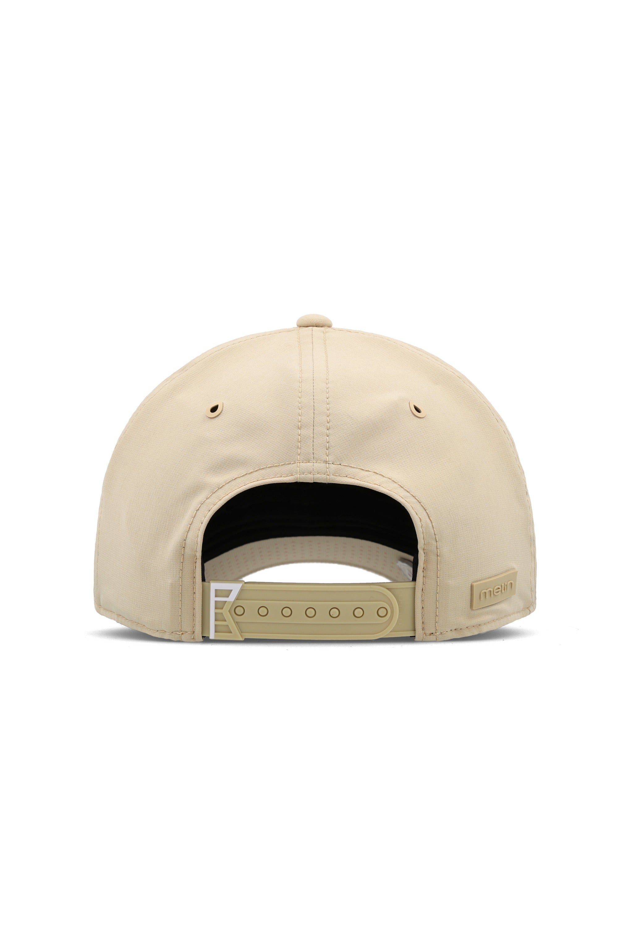 Melin Hydro Compass Links w/MagnaLink hat in Khaki, back view with snapback closure