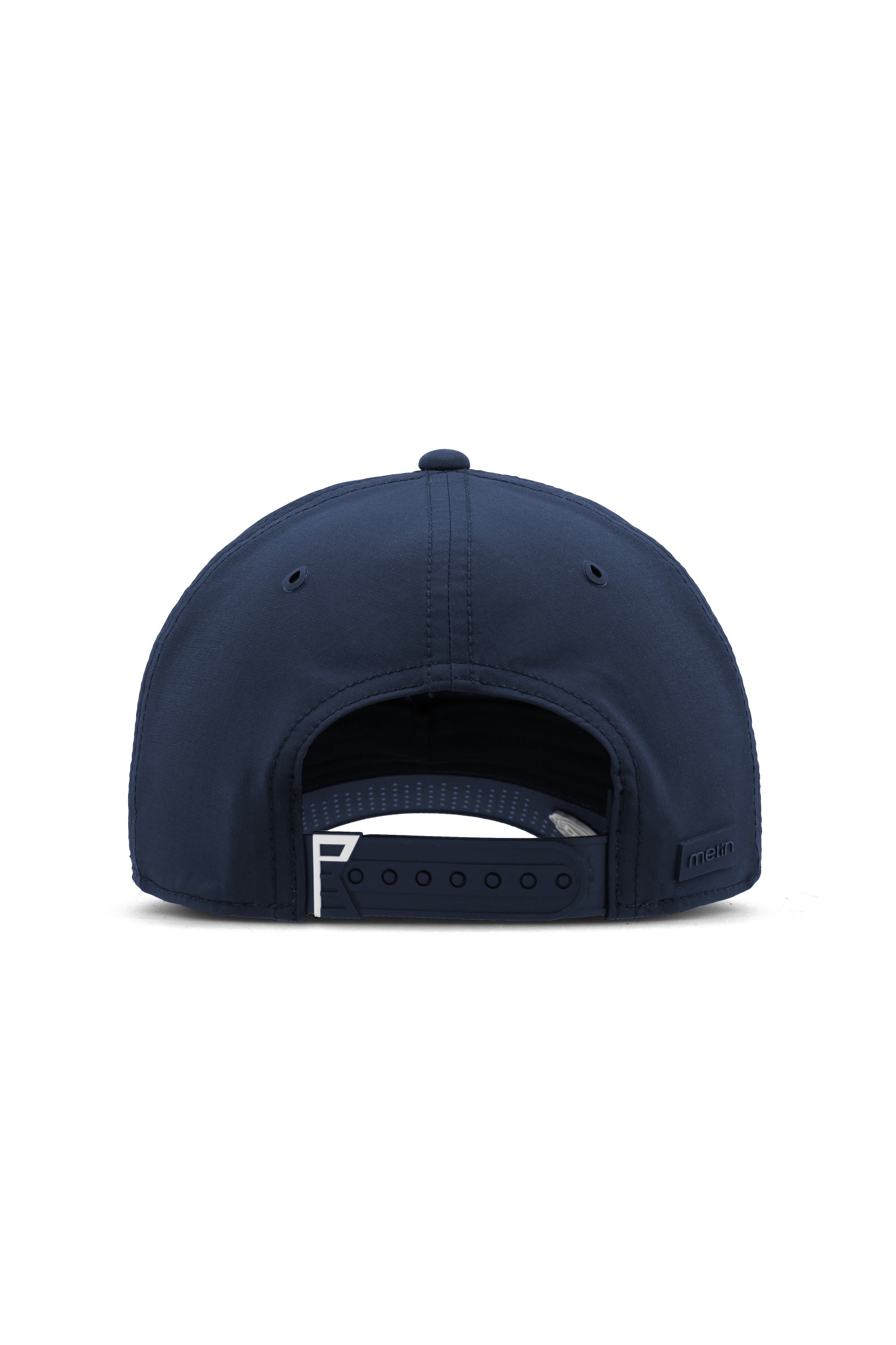 Melin Hydro Compass Links w/MagnaLink hat in Navy, back view with snapback closure