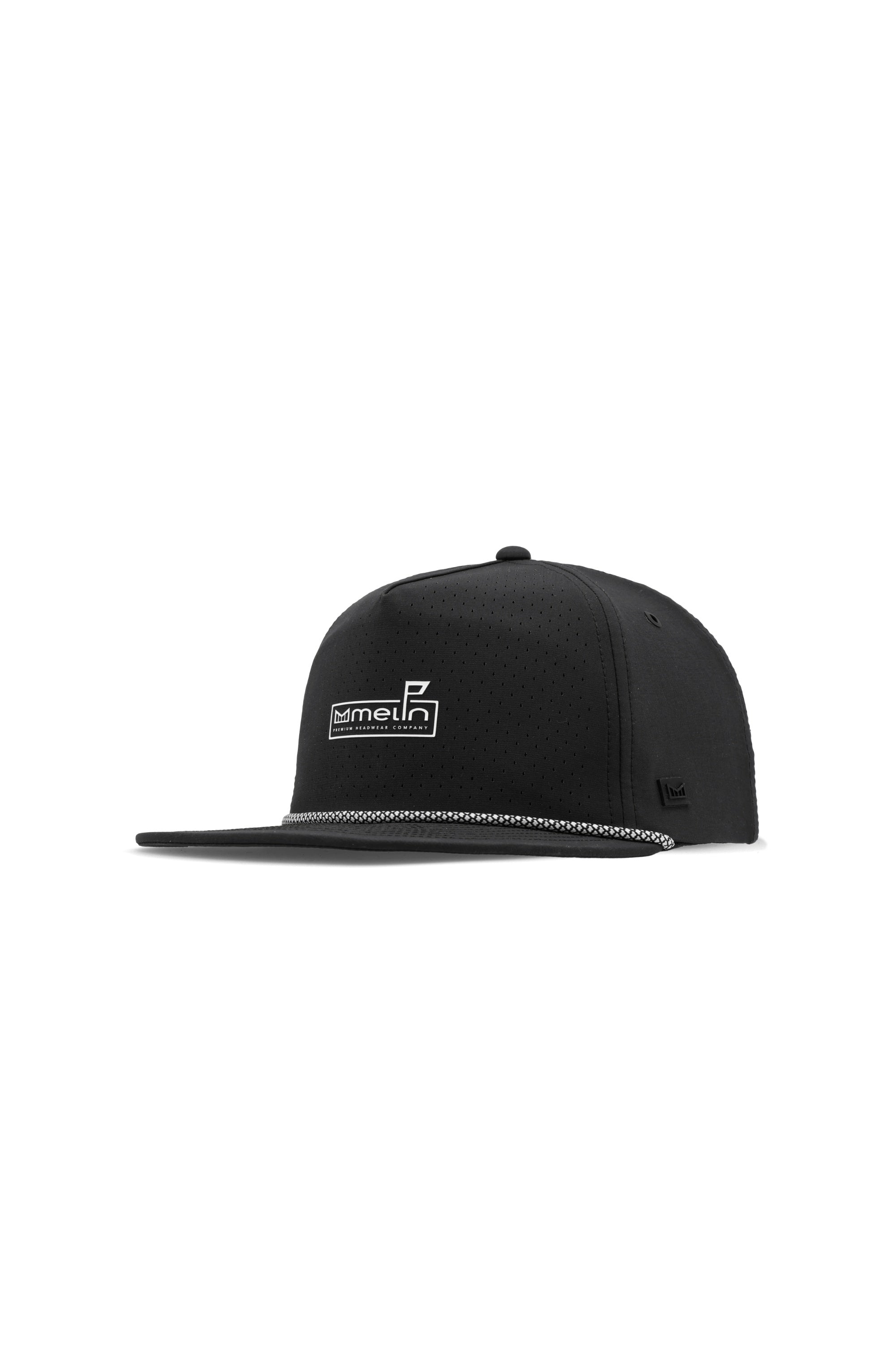 Melin Coronado Links Hydro MagnaLink golf cap in black, angled view