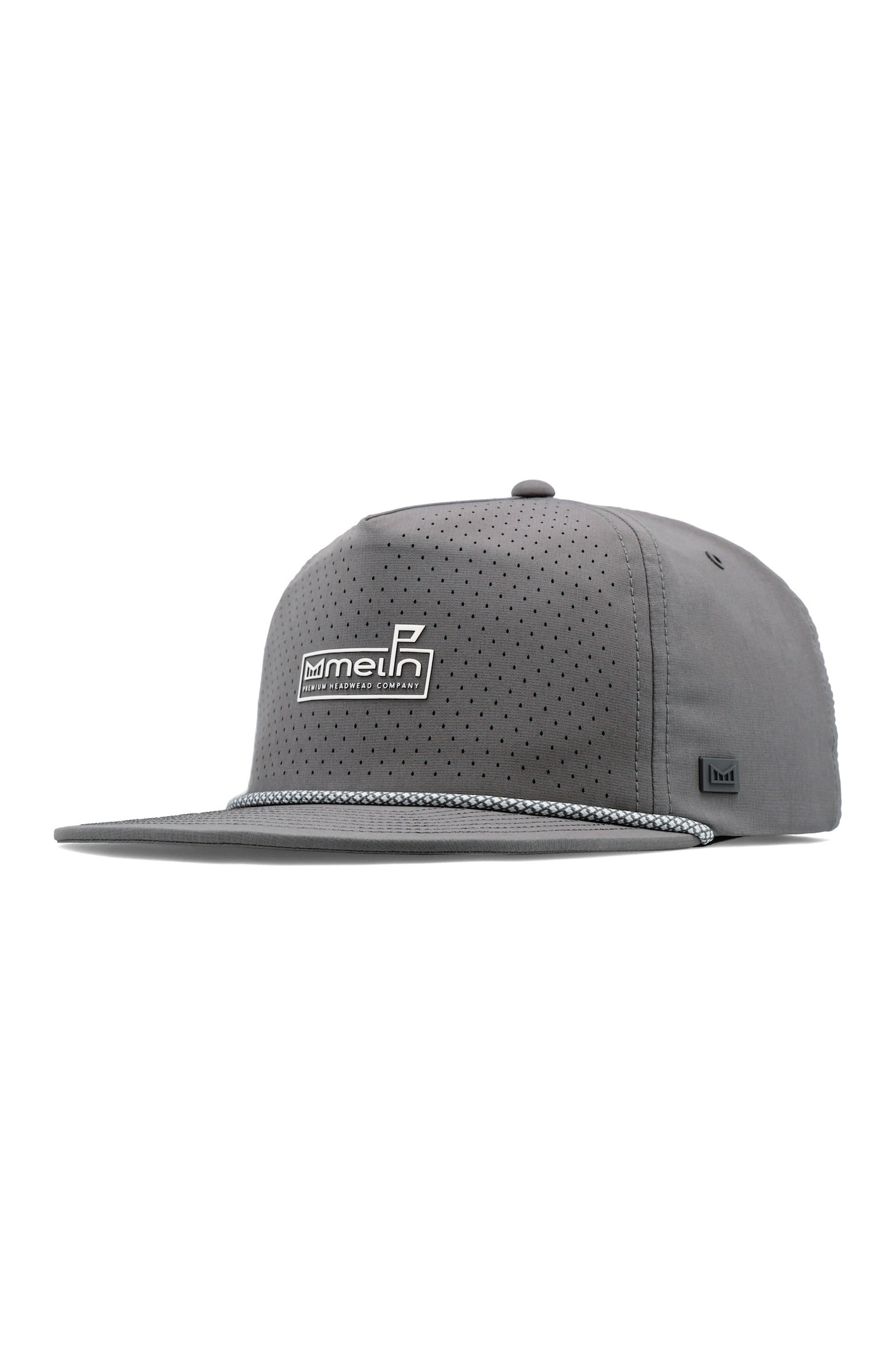 melin Hydro Coronado Links snapback hat in Grey - front angled view