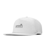 melin Hydro Coronado Links snapback hat in White - front angled view