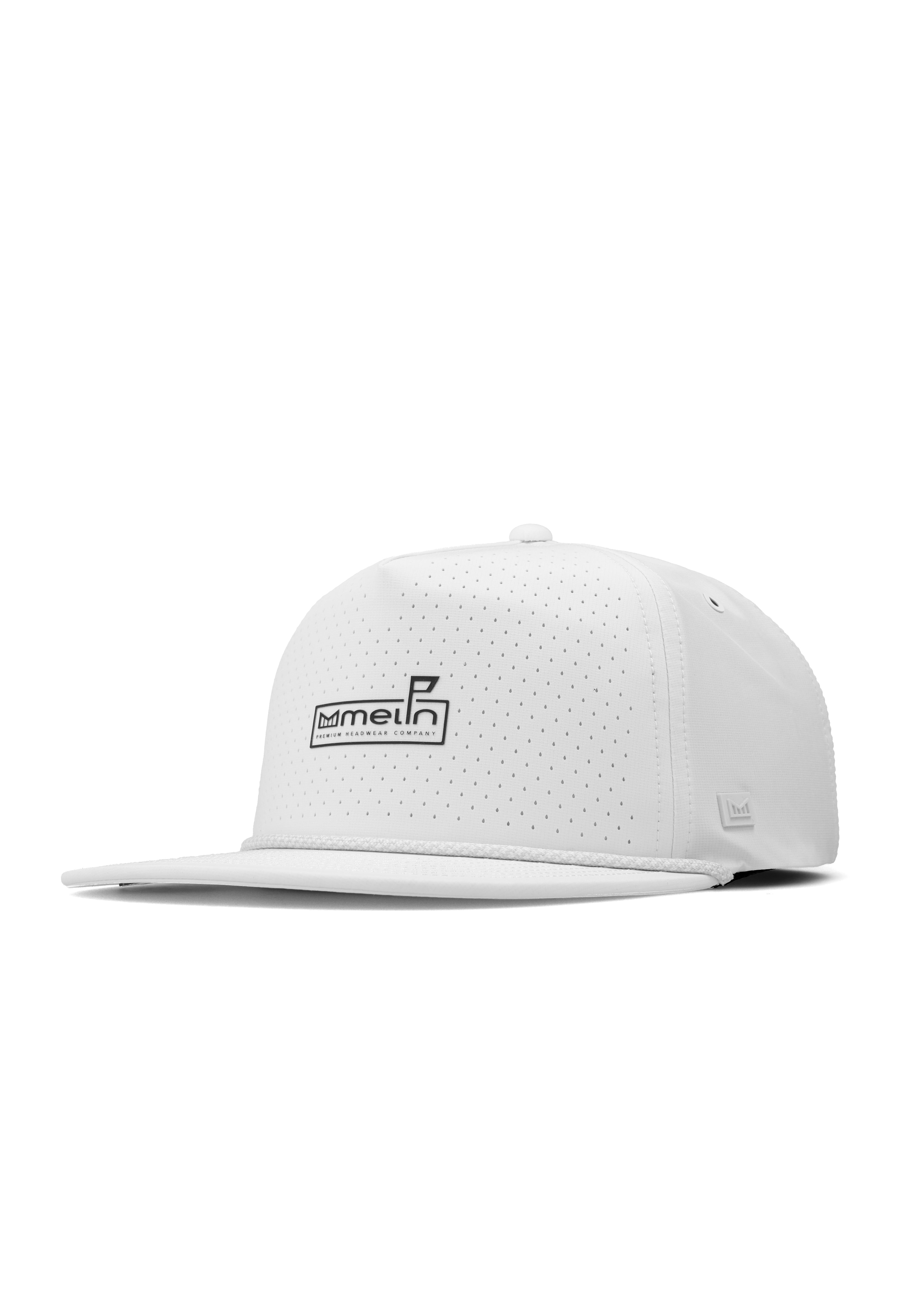 melin Hydro Coronado Links snapback hat in White - front angled view