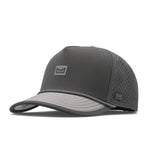 Melin Hydro Odysea Rope Streamline snapback in Raven, three-quarter front view