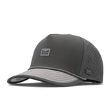 Melin Hydro Odysea Rope Streamline snapback in Raven, three-quarter front view