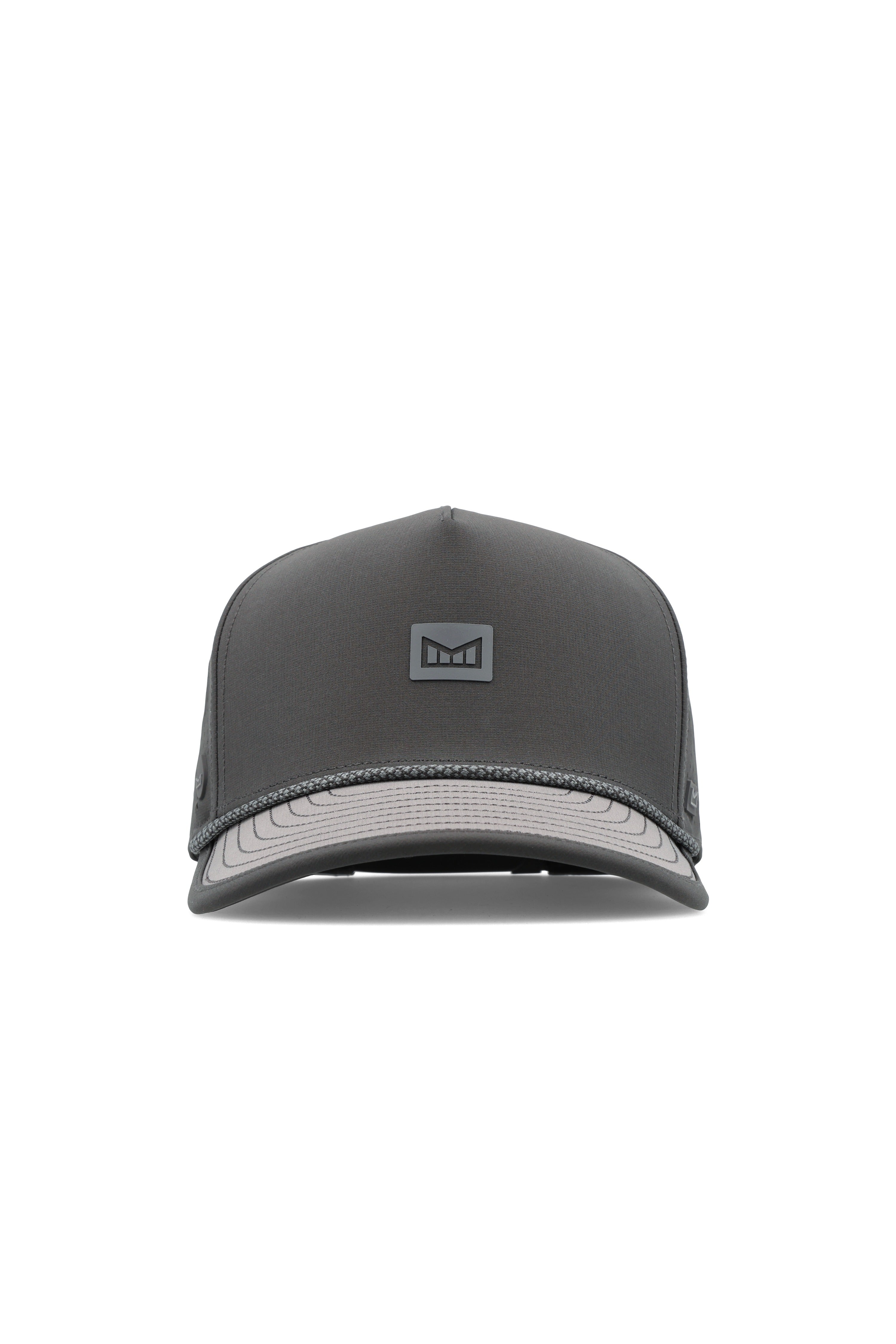 Melin Hydro Odysea Rope Streamline snapback in Raven, front view