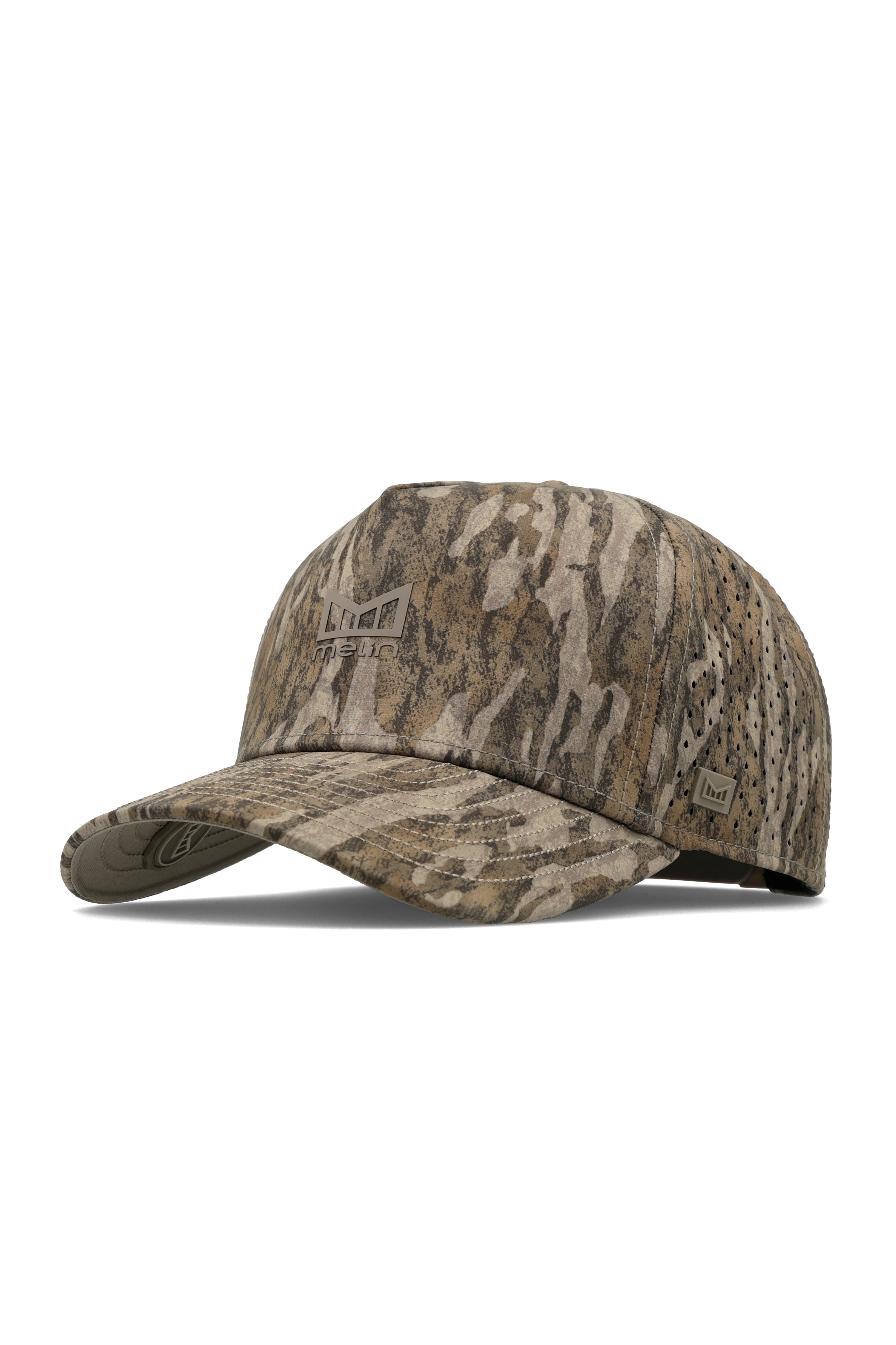 Melin Hydro Odysea Mossy Oak Bottomland snapback hat - front view