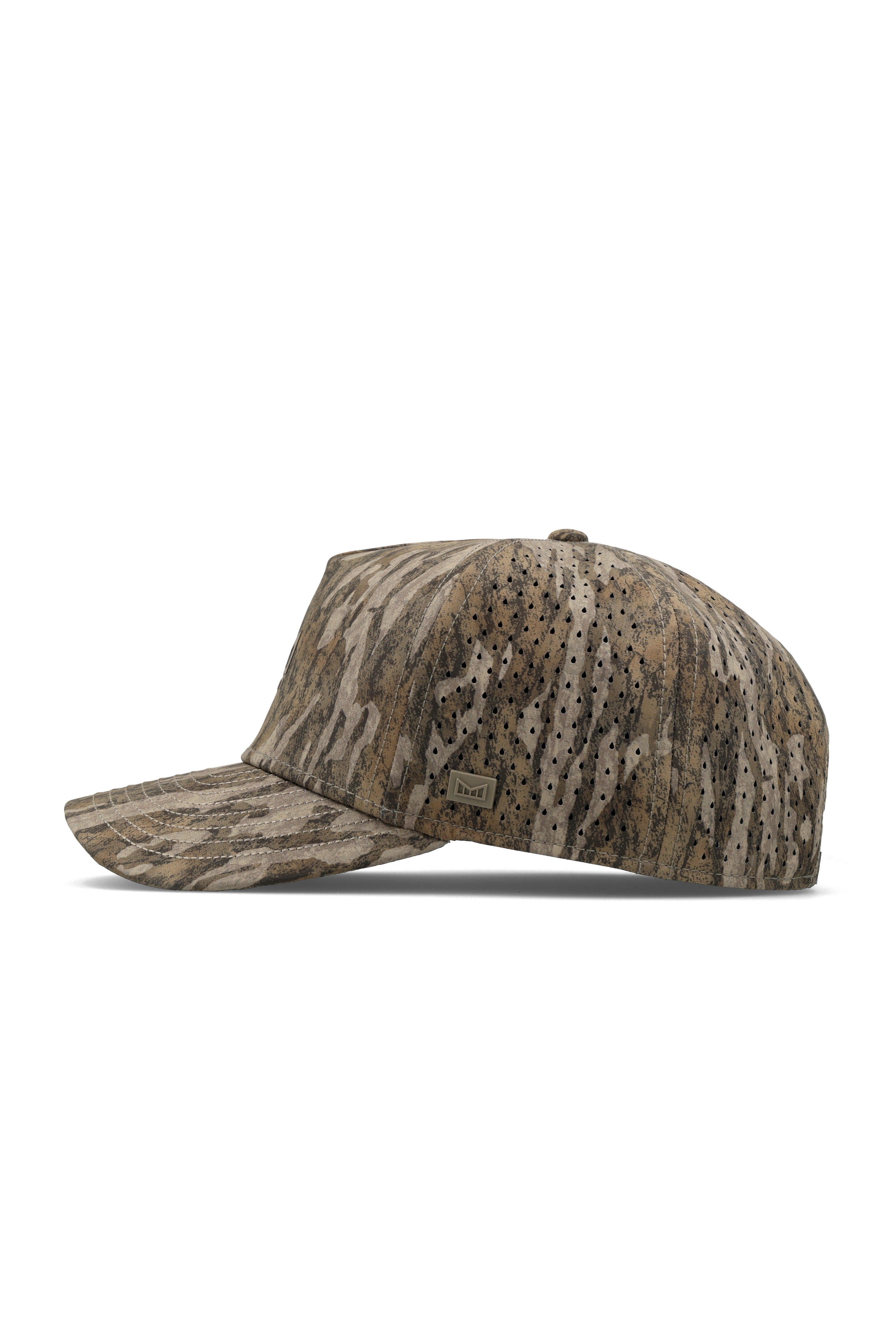 Melin Hydro Odysea Mossy Oak Bottomland snapback hat - side view