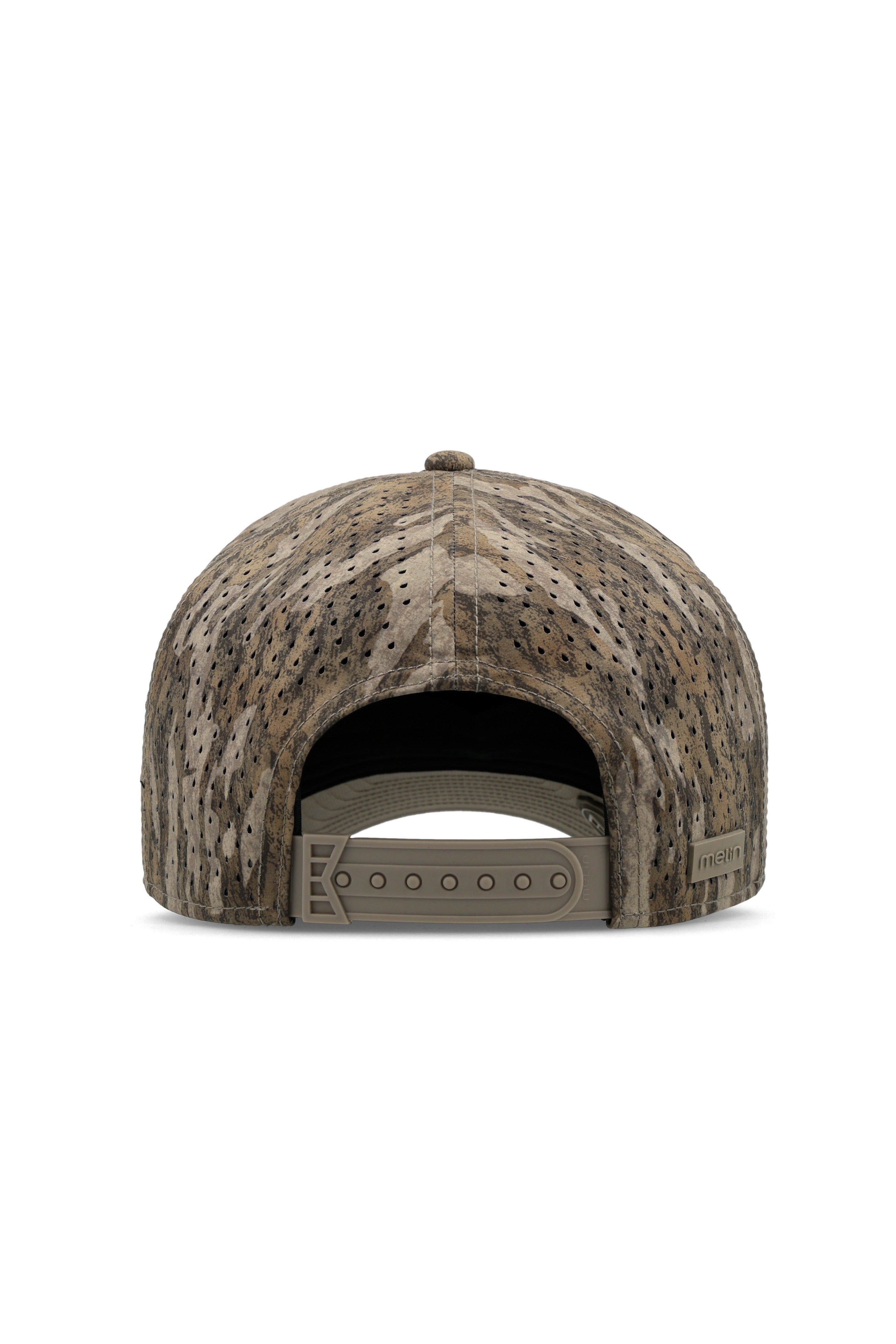 Melin Hydro Odysea Mossy Oak Bottomland snapback hat - back view