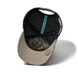 Melin Hydro Odysea Mossy Oak Bottomland snapback hat - detail view