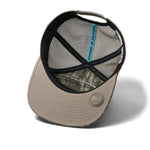 melin Hydro Trenches Mossy Oak Bottomland flat brim snapback hat - detail