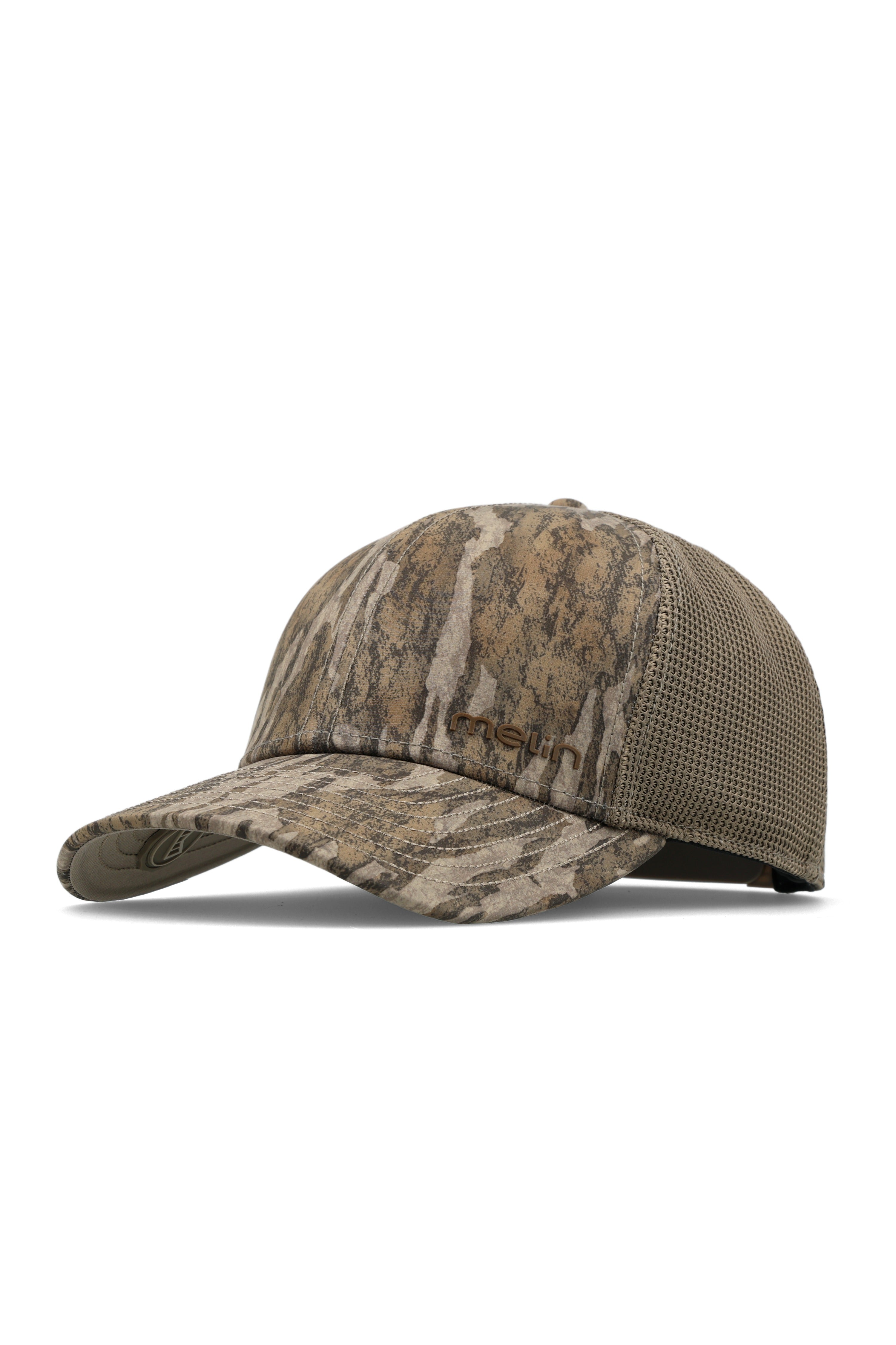 Melin Hydro Compass Mossy Oak Bottomland snapback hat - front view