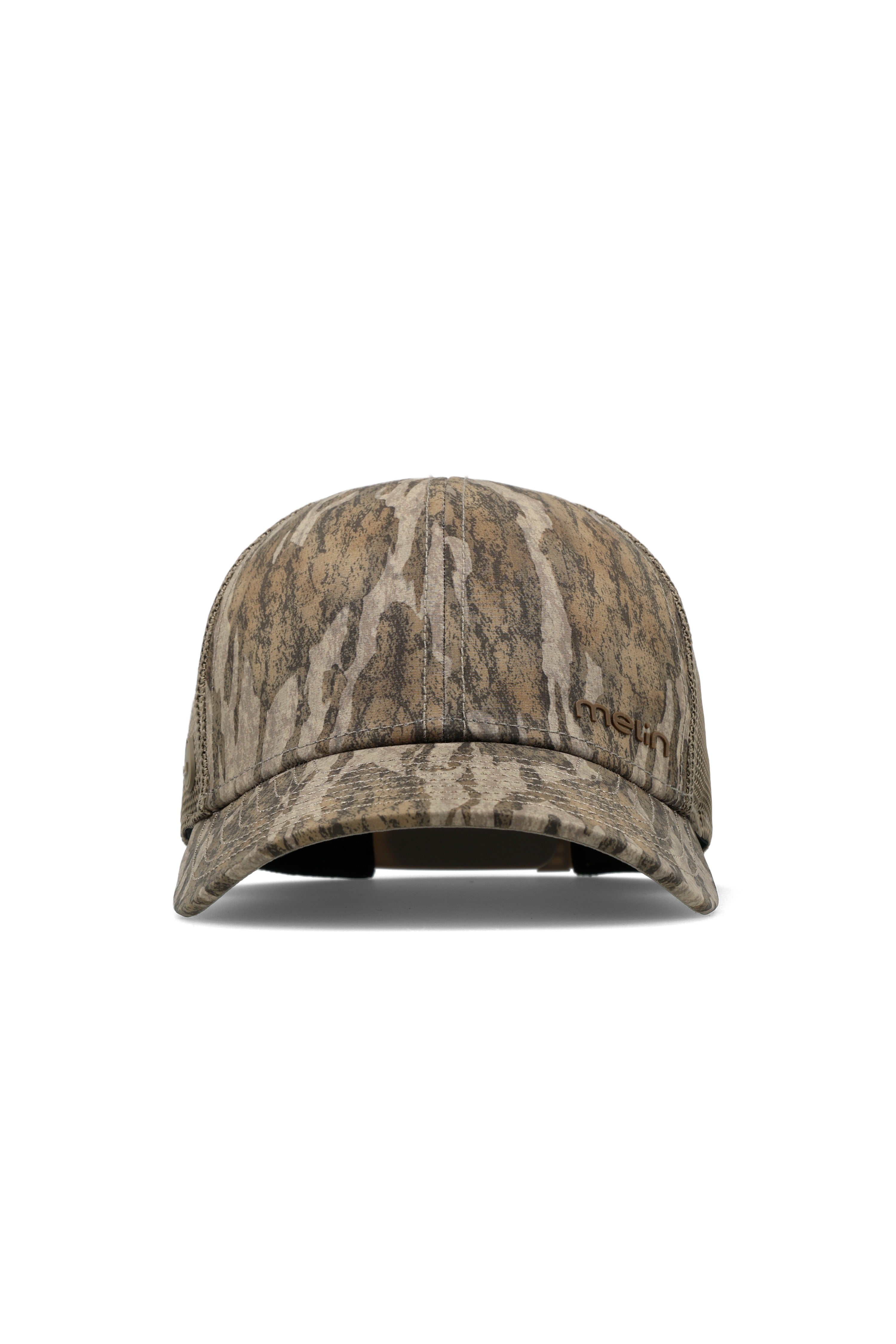Melin Hydro Compass Mossy Oak Bottomland snapback hat - side view