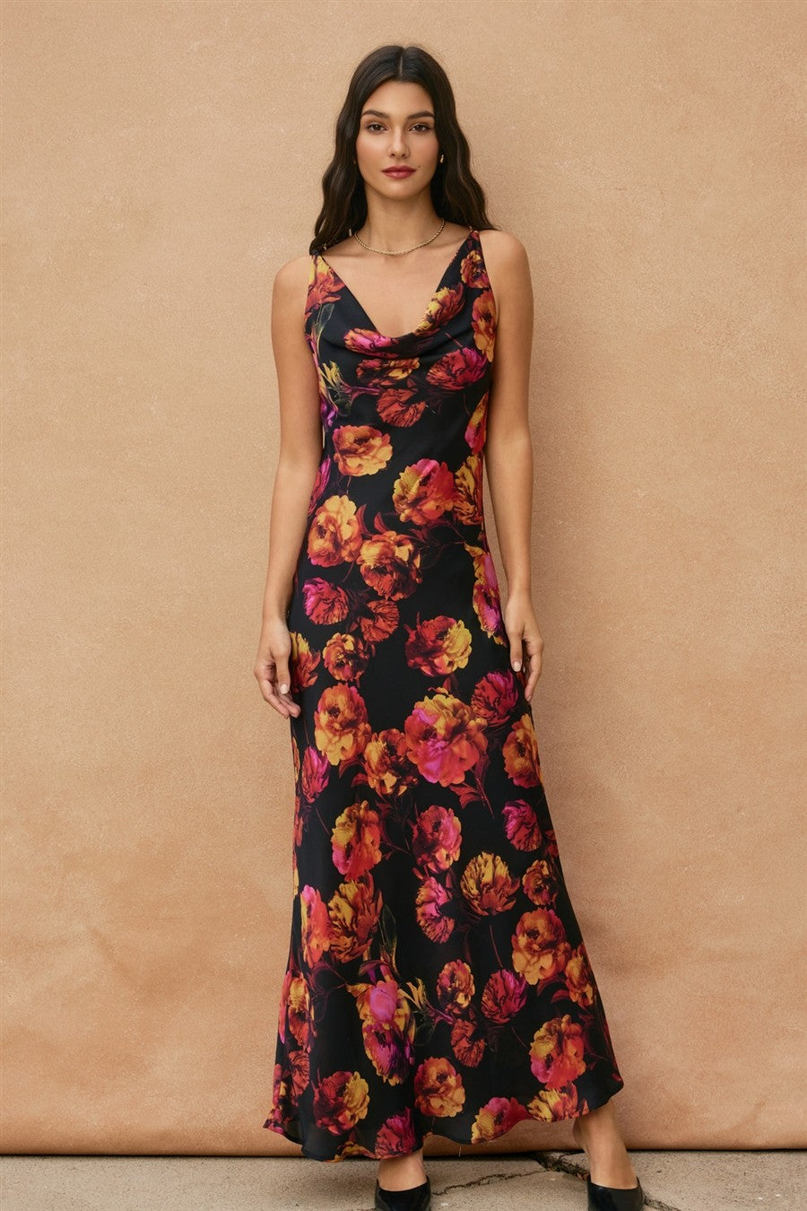 Juniper Floral Maxi Dress in Nightfall Bloom, detail