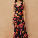 Juniper Floral Maxi Dress in Nightfall Bloom, detail