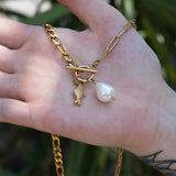 Mallory Freshwater Pearl Charm Necklace