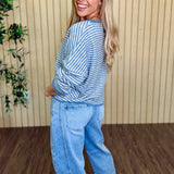 Alder Stripe Drop Shoulder Cardigan