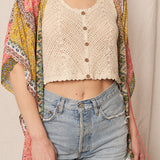 Kendra Sleeveless Button Up Crochet Top