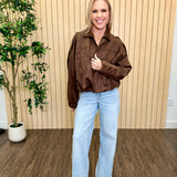 Mesa Faux Suede Crop Jacket