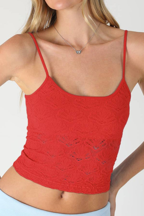 Lana Floral Textured Lace Cami