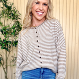 Alder Stripe Drop Shoulder Cardigan