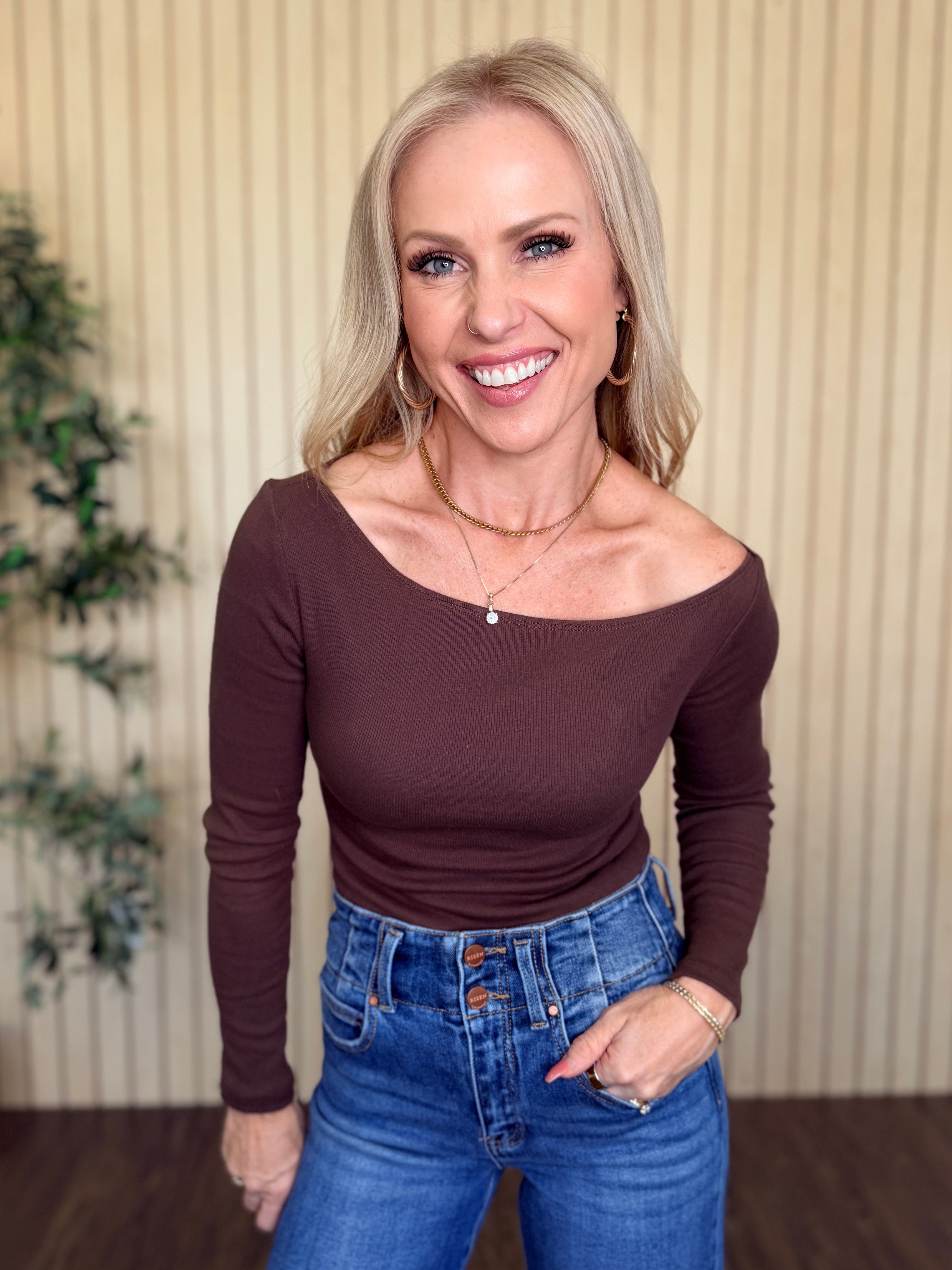 Pebble Ribbed Long Sleeve Bodysuit