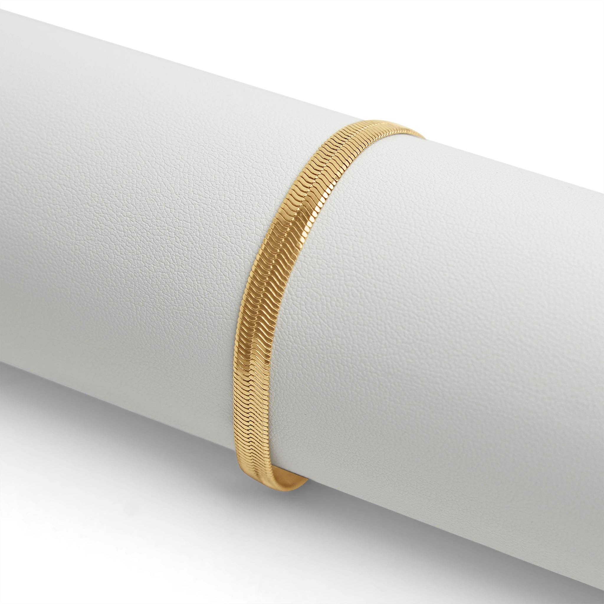 Rowan Gold Stainless Steel Herringbone Chain Bracelet - MTT Collective