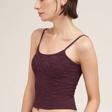 Lana Floral Textured Lace Cami in Raisin