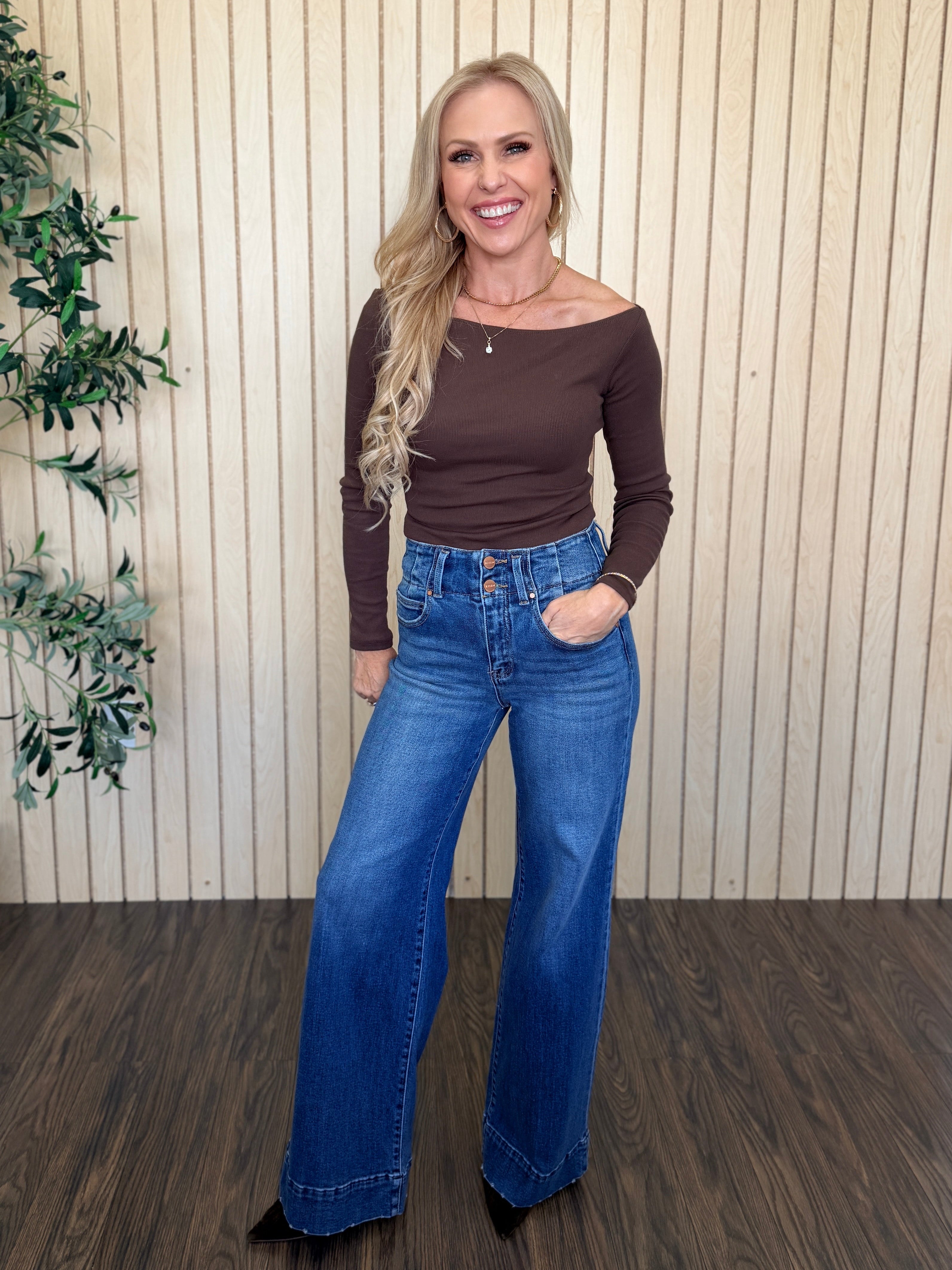 Pebble Ribbed Long Sleeve Bodysuit