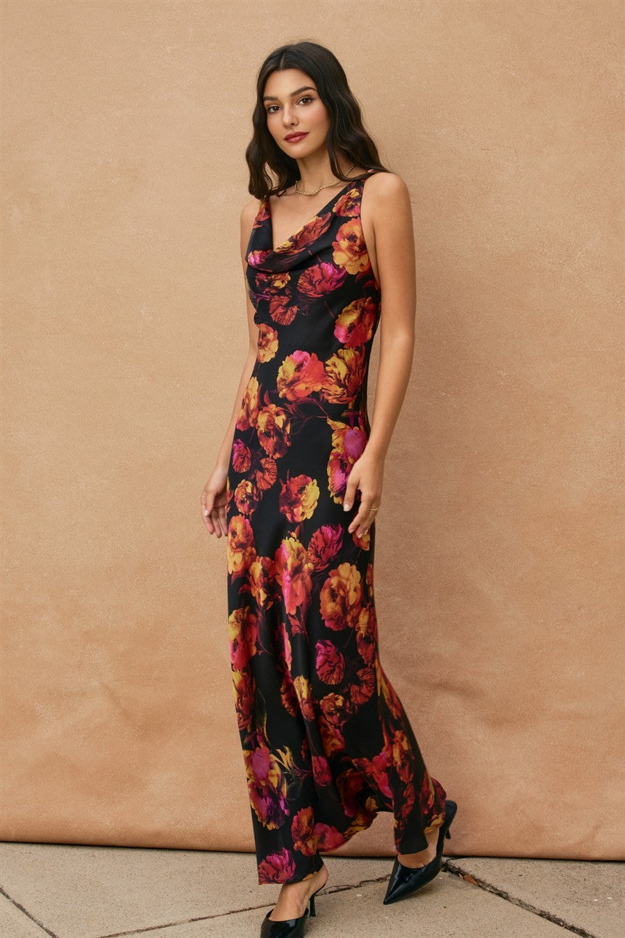 Juniper Floral Maxi Dress in Nightfall Bloom, side