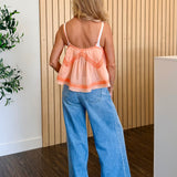 Eliana Washing Effect Embroidered Woven Top