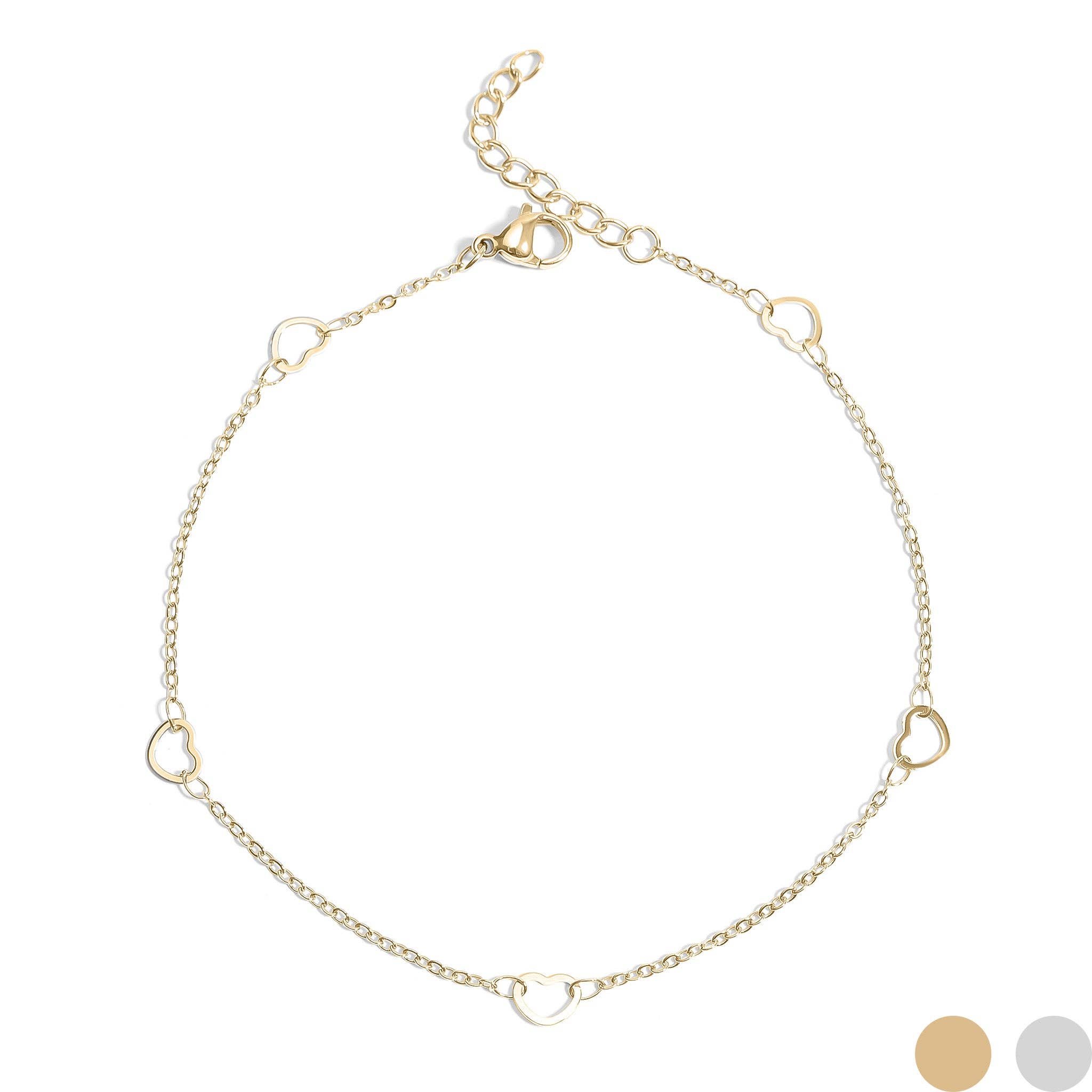 MTT Jewelry - Jewelry - Anklets - Station Hearts Chain Anklet - MTT Collective