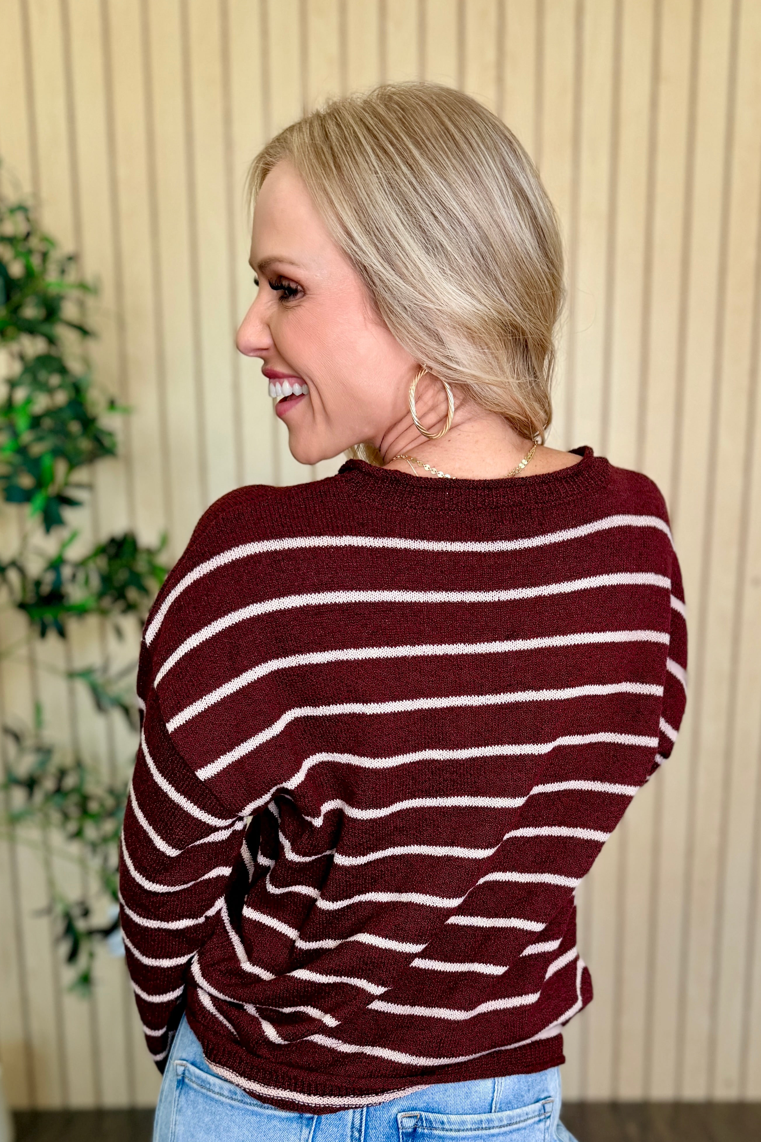 Cypress Stripe Textured Knit Sweater