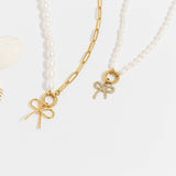 Monroe Freshwater Pearl Charm Holder Necklace
