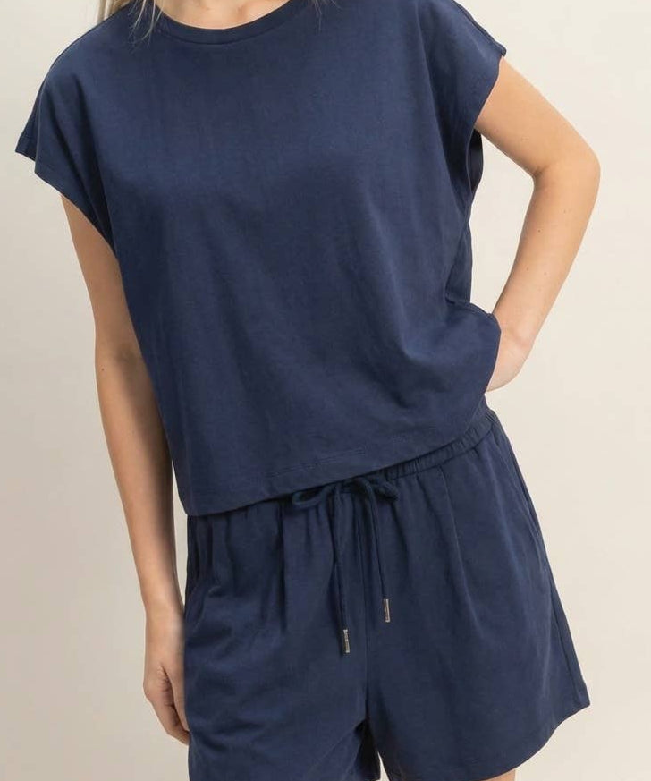 Kayla Cap Sleeve Boxy Top