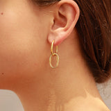 Debra Interlocked Oval Pendant Earrings
