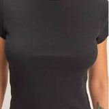 Basic Ribbed Short Sleeve Top