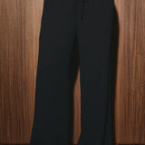 Coastal Wide Leg Chiffon Pants in Black, front
