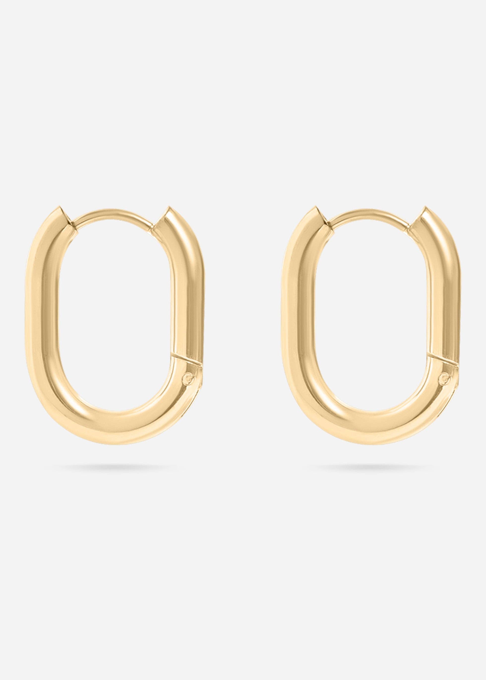 Erin Gold Stainless Steel PVD Oval Huggie Earrings - MTT Collective