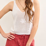 Sandra Knitted Floral Sweater Cami Top
