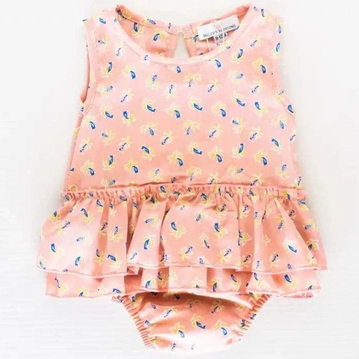 Girls Clare Ruffle Bubble Romper - MTT Collective