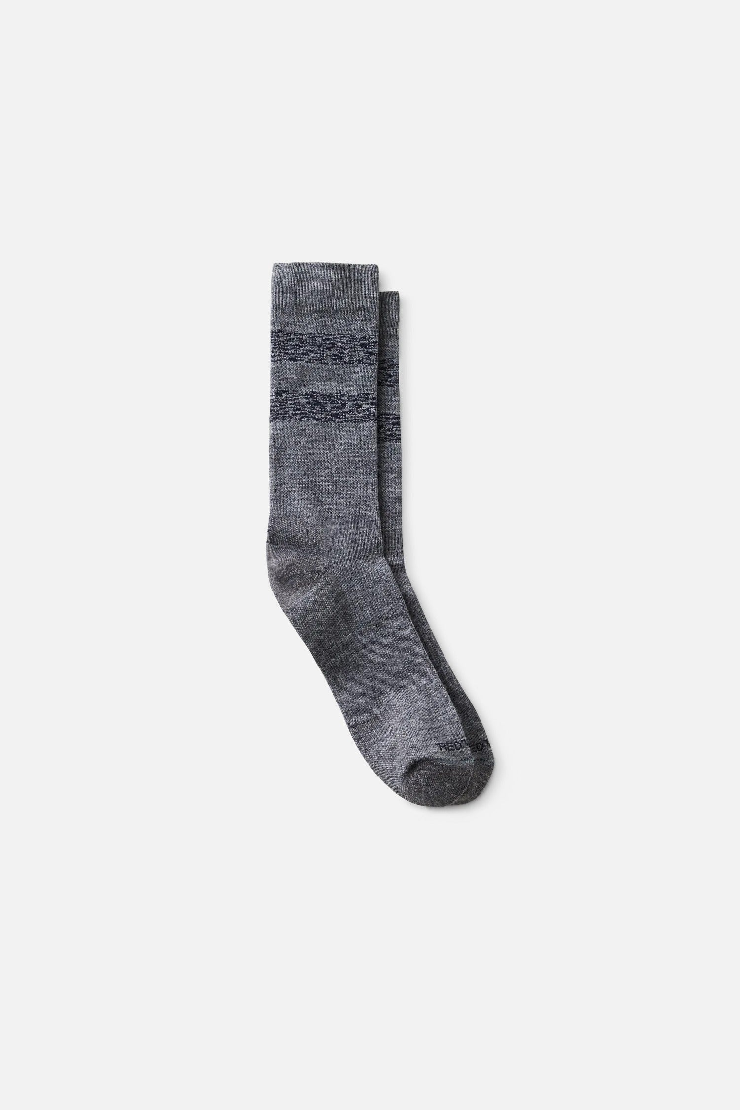 Red Wing Wool Blend Striped Crew Socks in Gray and Navy