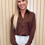 Satin Button-Down Shirt