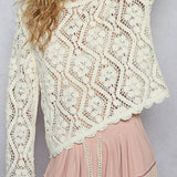 Lily Open Knitted Crochet Sweater